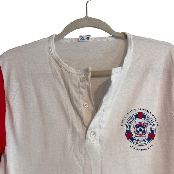 Vintage Little League Ringer Tee Red White Baseball Unisex Medium Champion USA - Picture 4 of 13